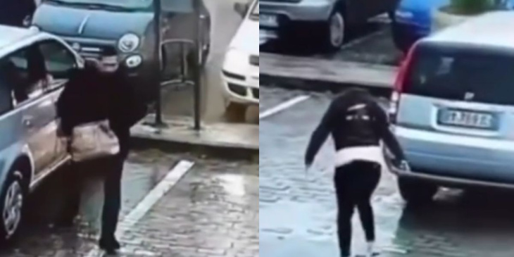 indrukwekkende video: dieven passen de ‘verloren portemonneetruc’ toe en stelen de tas van een automobilist op een parkeerplaats.
